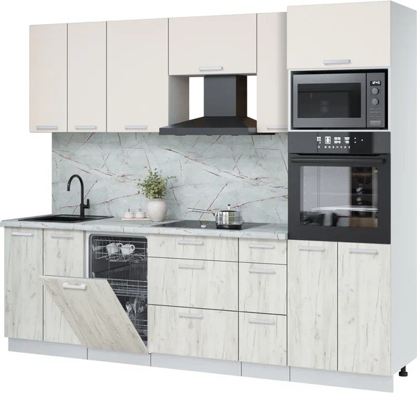 Кухонный гарнитур Интерлиния Мила Лайт 2.55-ПМ3 - фото