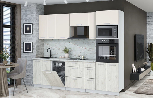 Кухонный гарнитур Интерлиния Мила Лайт 2.55-ПМ3