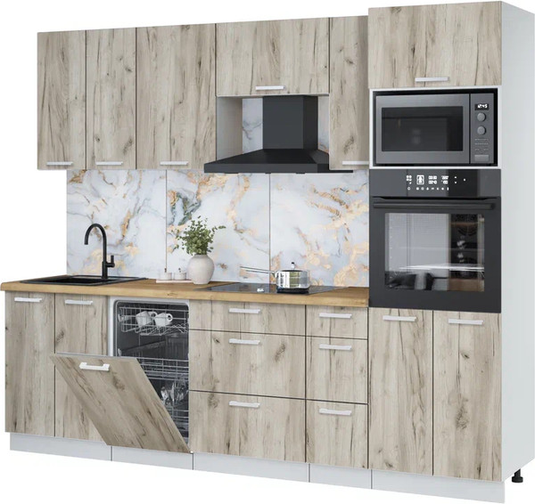 Кухонный гарнитур Интерлиния Мила Лайт 2.55-ПМ3 - фото