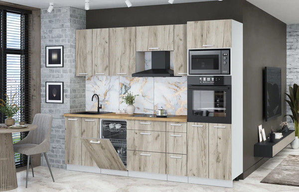 Кухонный гарнитур Интерлиния Мила Лайт 2.55-ПМ3