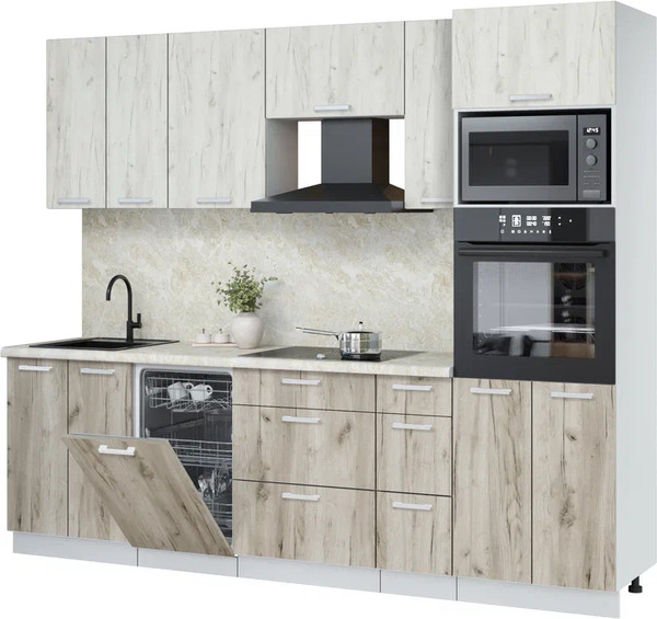 Кухонный гарнитур Интерлиния Мила Лайт 2.55-ПМ3  - фото