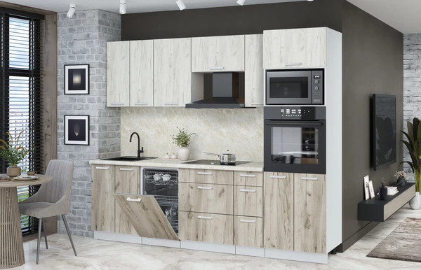 Кухонный гарнитур Интерлиния Мила Лайт 2.55-ПМ3 