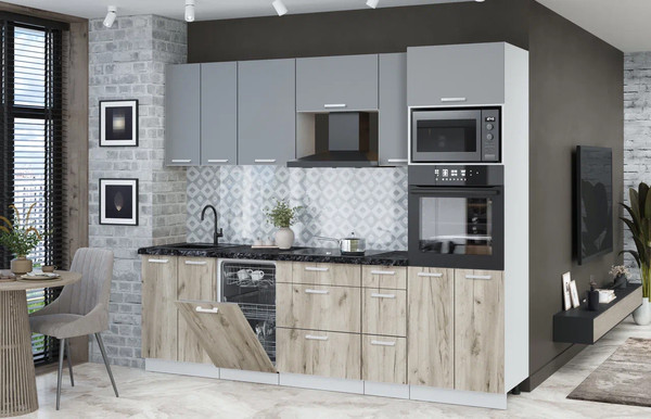 Кухонный гарнитур Интерлиния Мила Лайт 2.55-ПМ3