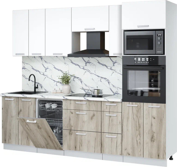Кухонный гарнитур Интерлиния Мила Лайт 2.55-ПМ3 - фото