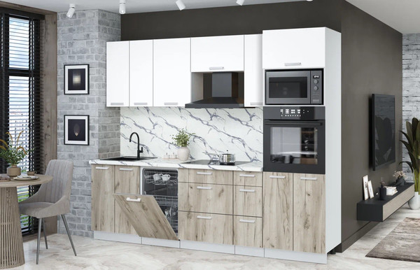 Кухонный гарнитур Интерлиния Мила Лайт 2.55-ПМ3