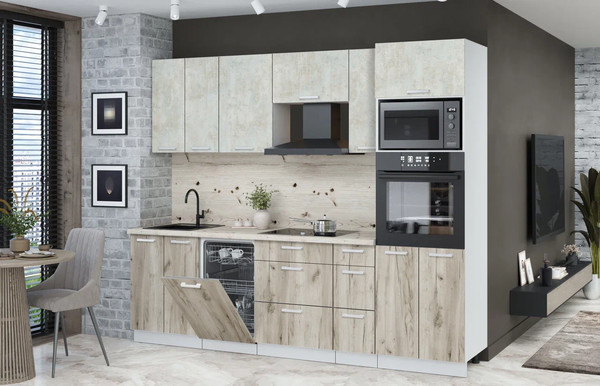 Кухонный гарнитур Интерлиния Мила Лайт 2.55-ПМ3