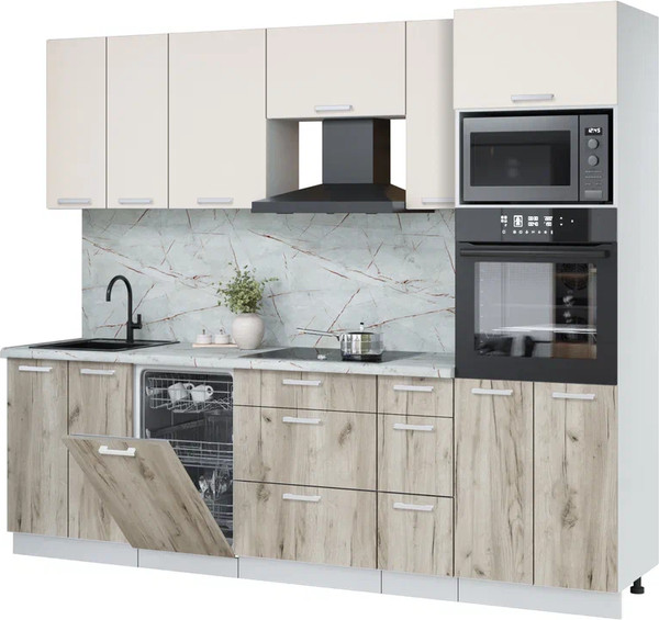 Кухонный гарнитур Интерлиния Мила Лайт 2.55-ПМ3 - фото
