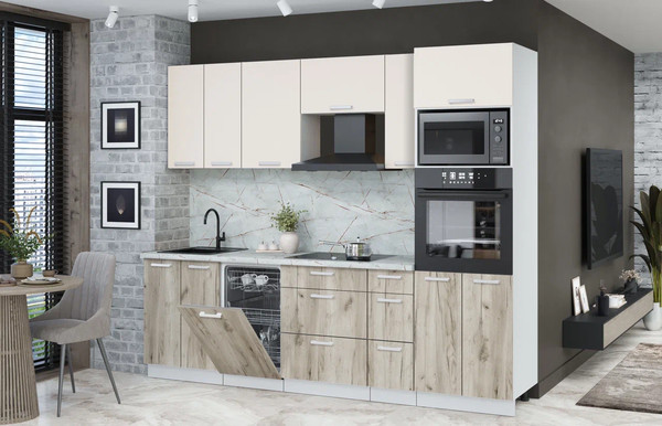 Кухонный гарнитур Интерлиния Мила Лайт 2.55-ПМ3