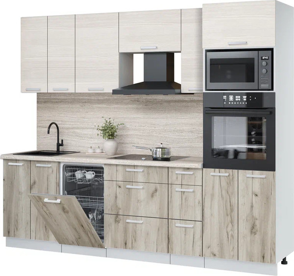 Кухонный гарнитур Интерлиния Мила Лайт 2.55-ПМ3 - фото