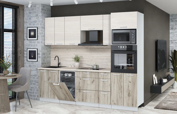 Кухонный гарнитур Интерлиния Мила Лайт 2.55-ПМ3