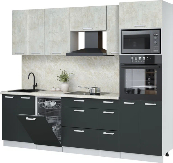 Кухонный гарнитур Интерлиния Мила Лайт 2.55-ПМ3 - фото