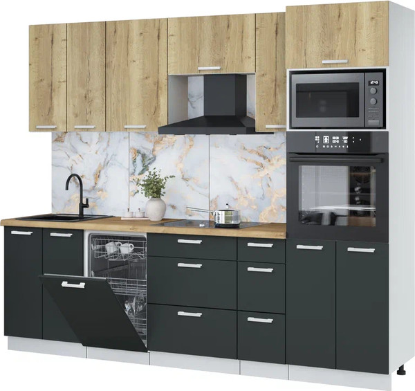 Кухонный гарнитур Интерлиния Мила Лайт 2.55-ПМ3 - фото