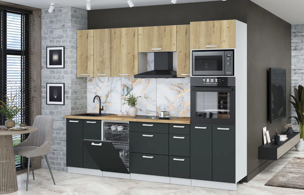 Кухонный гарнитур Интерлиния Мила Лайт 2.55-ПМ3