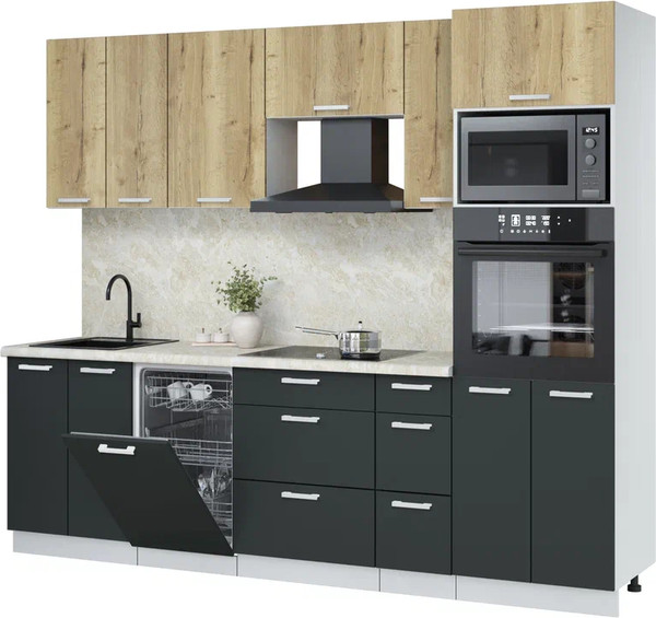 Кухонный гарнитур Интерлиния Мила Лайт 2.55-ПМ3 - фото