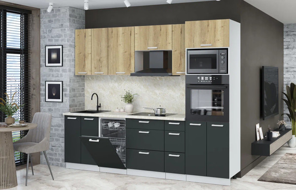 Кухонный гарнитур Интерлиния Мила Лайт 2.55-ПМ3