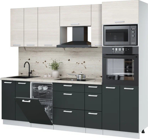 Кухонный гарнитур Интерлиния Мила Лайт 2.55-ПМ3 - фото