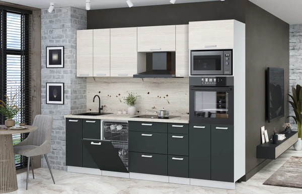 Кухонный гарнитур Интерлиния Мила Лайт 2.55-ПМ3