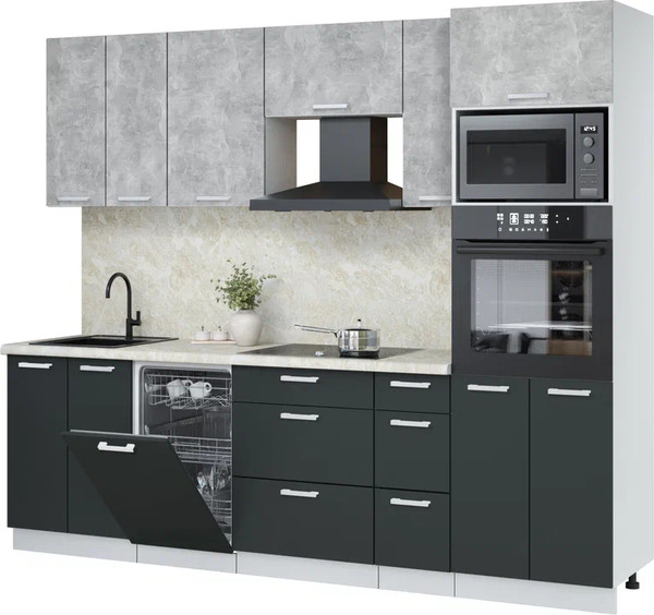 Кухонный гарнитур Интерлиния Мила Лайт 2.55-ПМ3 - фото