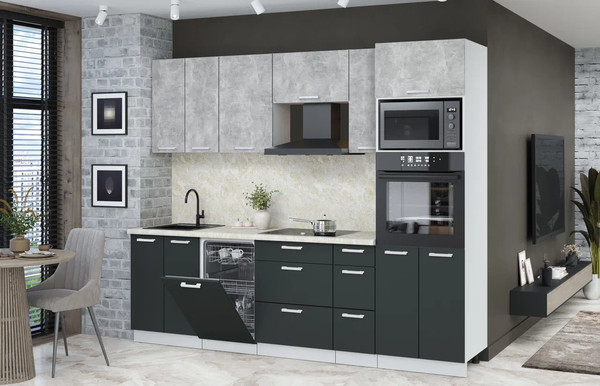 Кухонный гарнитур Интерлиния Мила Лайт 2.55-ПМ3