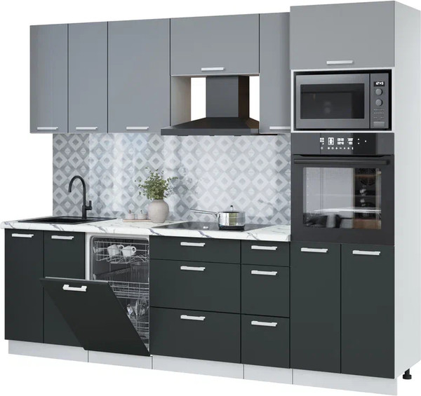 Кухонный гарнитур Интерлиния Мила Лайт 2.55-ПМ3 - фото