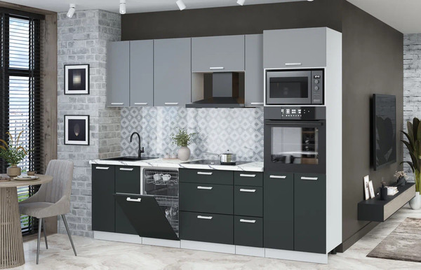 Кухонный гарнитур Интерлиния Мила Лайт 2.55-ПМ3