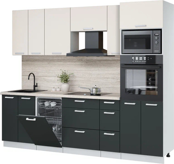 Кухонный гарнитур Интерлиния Мила Лайт 2.55-ПМ3 - фото