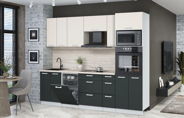 Кухонный гарнитур Интерлиния Мила Лайт 2.55-ПМ3