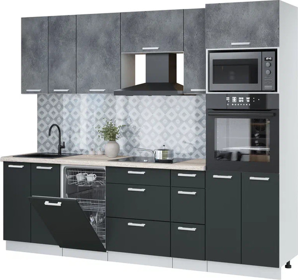 Кухонный гарнитур Интерлиния Мила Лайт 2.55-ПМ3 - фото