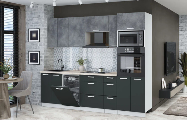 Кухонный гарнитур Интерлиния Мила Лайт 2.55-ПМ3