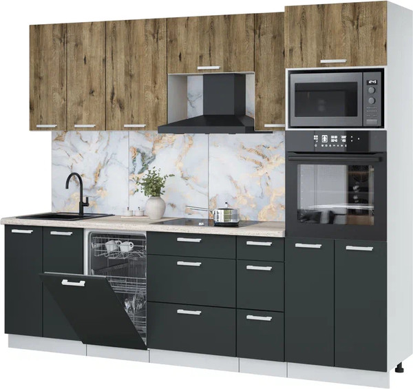 Кухонный гарнитур Интерлиния Мила Лайт 2.55-ПМ3 - фото