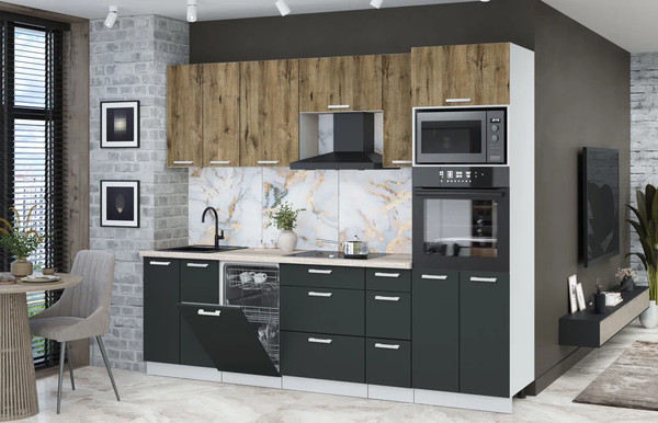 Кухонный гарнитур Интерлиния Мила Лайт 2.55-ПМ3