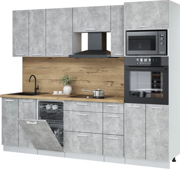 Кухонный гарнитур Интерлиния Мила Лайт 2.55-ПМ3 - фото