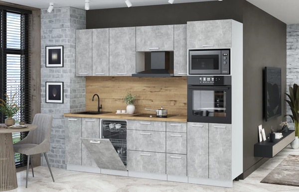 Кухонный гарнитур Интерлиния Мила Лайт 2.55-ПМ3