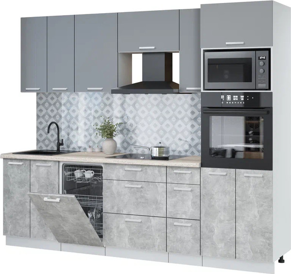 Кухонный гарнитур Интерлиния Мила Лайт 2.55-ПМ3 - фото