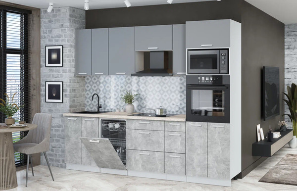 Кухонный гарнитур Интерлиния Мила Лайт 2.55-ПМ3