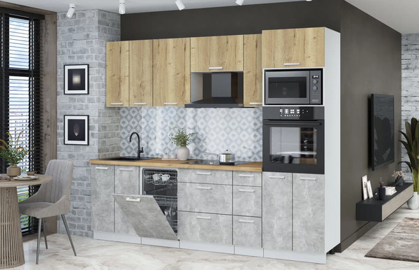 Кухонный гарнитур Интерлиния Мила Лайт 2.55-ПМ3