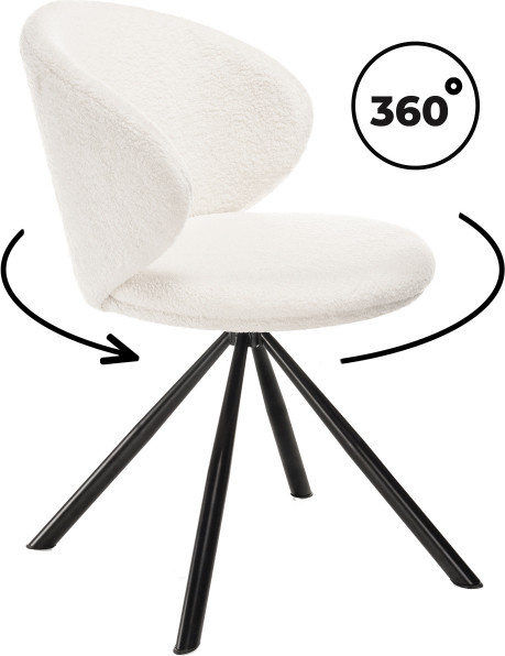 Стул Woodville Solomon крутящийся (white/black)