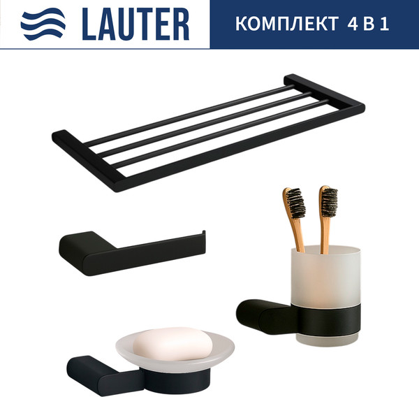 Набор аксессуаров для ванной и туалета Lauter 21SH1062 + 21SH1052 + 21SH1102 + 21SH1152 - фото