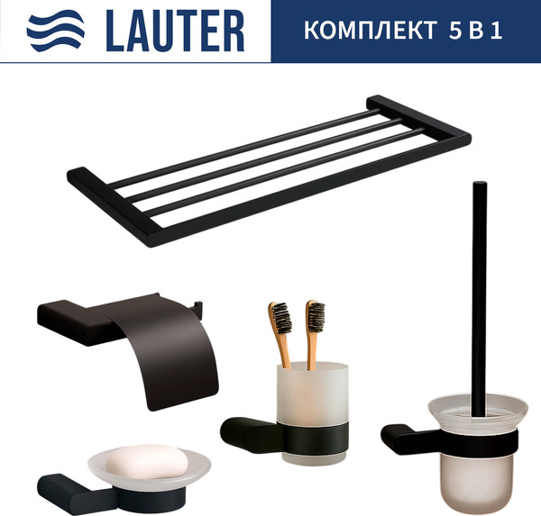 Набор аксессуаров для ванной и туалета Lauter 21SH1062 + 21SH1052 + 21SH110А2 + 21SH1152 + 21SH1112 - фото