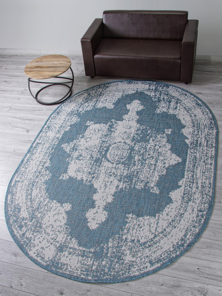 Циновка Merinos Kair S129-OVAL-BLUE