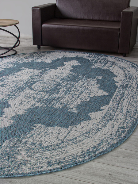 Циновка Merinos Kair S129-OVAL-BLUE