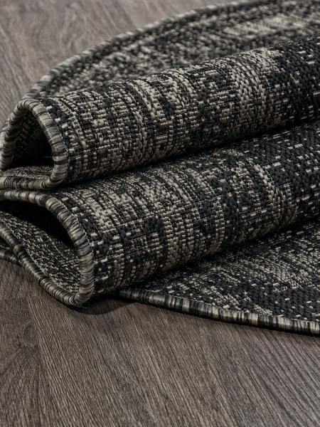 Циновка Merinos Kair S129-OVAL-BLACK-GRAY