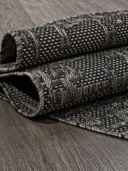 Циновка Merinos Kair S136-OVAL-BLACK-GRAY