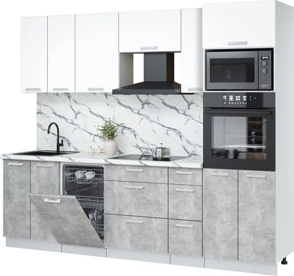 Кухонный гарнитур Интерлиния Мила Лайт 2.55-ПМ3 - фото