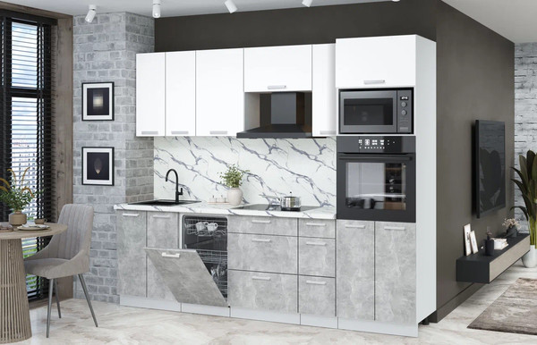 Кухонный гарнитур Интерлиния Мила Лайт 2.55-ПМ3