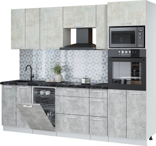 Кухонный гарнитур Интерлиния Мила Лайт 2.55-ПМ3 - фото