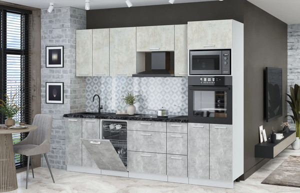 Кухонный гарнитур Интерлиния Мила Лайт 2.55-ПМ3