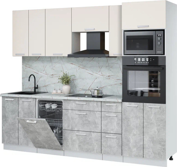 Кухонный гарнитур Интерлиния Мила Лайт 2.55-ПМ3 - фото