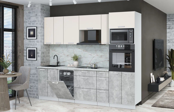 Кухонный гарнитур Интерлиния Мила Лайт 2.55-ПМ3