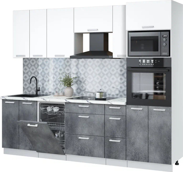 Кухонный гарнитур Интерлиния Мила Лайт 2.55-ПМ3 - фото